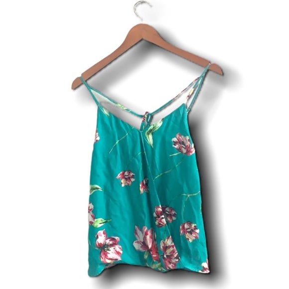 Parker Floral Print Silk Wrap Front Tank - Picture 3 of 16